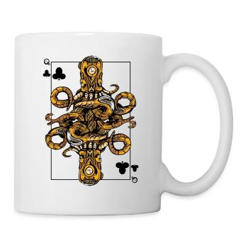 Octopus Steampunk Card Game Cross Queen Poker - Mug - white - Right
