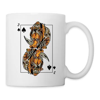 Rhino Steampunk Card Game Spades Jack Poker - Mug - white - Right