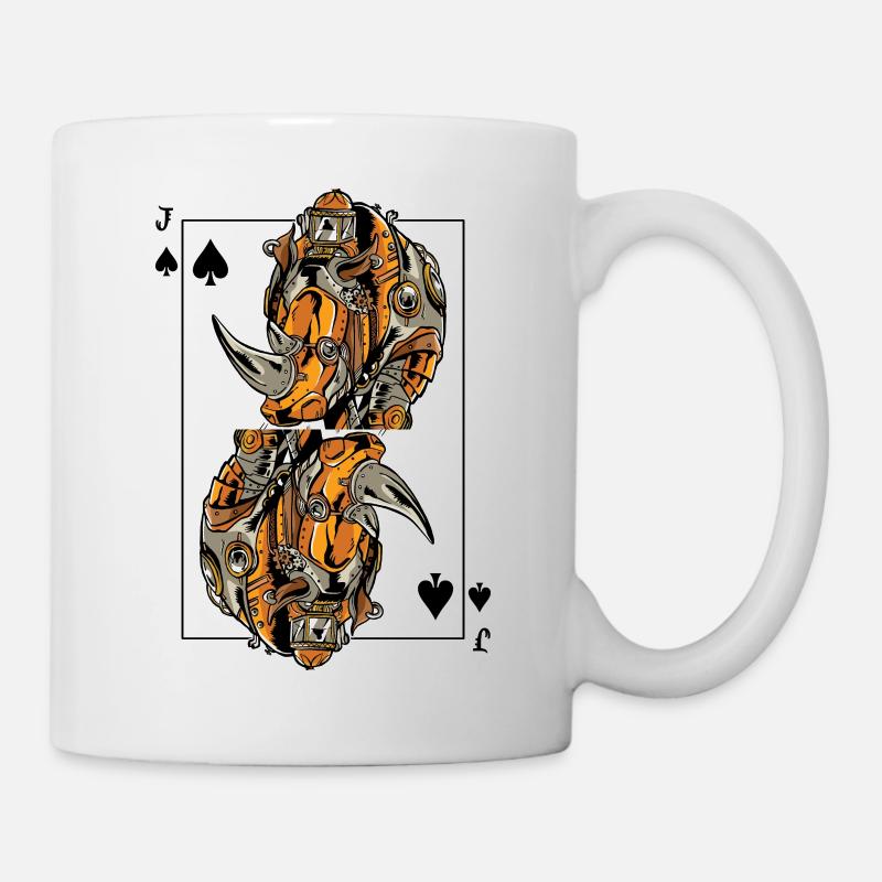 Rhino Steampunk gioco di carte picche Jack Poker - Tazza - bianco