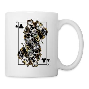 Panther Steampunk Kartenspiel Kreuz König Poker - Tasse - Weiß - Rechts
