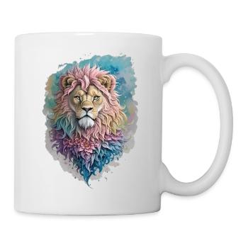 Löwe Wasserfarbe - Tasse - Weiß - Rechts