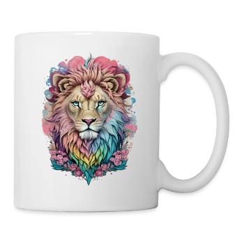 Löwe Wasserfarbe - Tasse - Weiß - Rechts