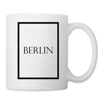 Berlin Schriftzug im Rahmen, tolles Geschenk - Tasse - Weiß - Rechts