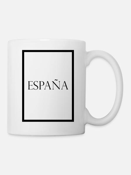 España, schlichter Statement Schriftzug - Tasse - Weiß
