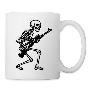 skeleton with sniper rifle - Mug - white - Right