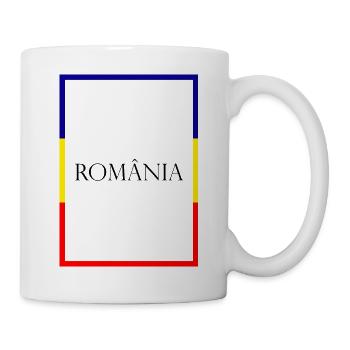 Roumanie România Lettrage de déclaration avec drapeau - Mug blanc - blanc - Droite