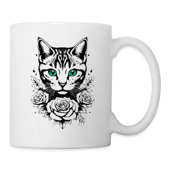 Kätzchen-Tattoo 🐾 3 - Tasse - Weiß - Rechts