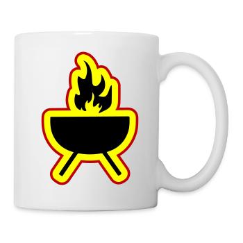 Grill Symbol Grillen - Tasse - Weiß - Rechts