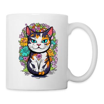 Floral cat - Mug - white - Right