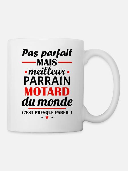 Meilleur parrain motard, cadeau noël,Moto,Motard - Mug blanc - blanc