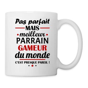 Pas parfait meilleur parrain gameur, cadeau noël - Mug blanc - blanc - Droite