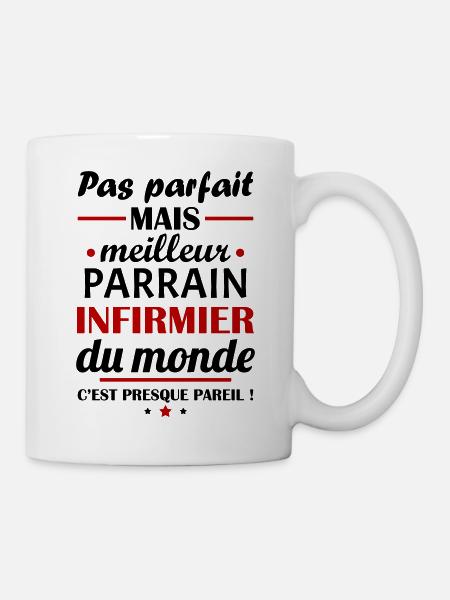 Pas parfait meilleur parrain infirmier,cadeau noël - Mug blanc - blanc