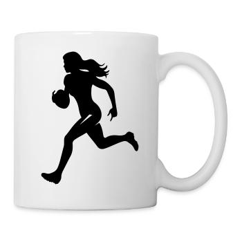 American Football Woman Silhouette - Mug - white - Right