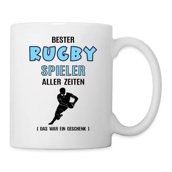 Rugby Spieler Bester Rugbyer Geburtstag Rugbyspiel - Tasse - Weiß - Rechts