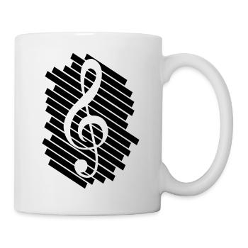 Musik Notenschlüssel Note Melodie Musiknote Audio - Tasse - Weiß - Rechts