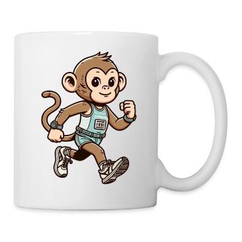 Singe marathonien mignon - Mug blanc - blanc - Droite