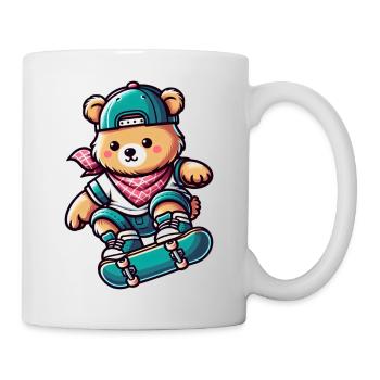 Ours patineur mignon - Mug blanc - blanc - Droite