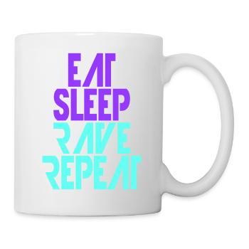 Manger dormir rave répéter nourriture sommeil corbeau disant - Mug blanc - blanc - Droite