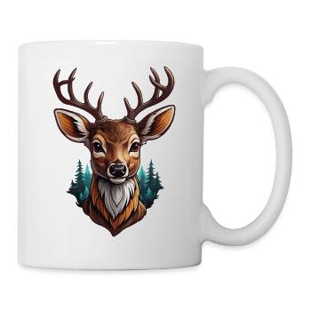 Hirsch - Tasse - Weiß - Rechts