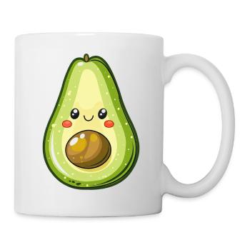 Avocado mit Gesicht - Tasse - Weiß - Rechts
