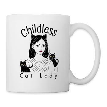 Kinderlose Katzendame - Tasse - Weiß - Rechts