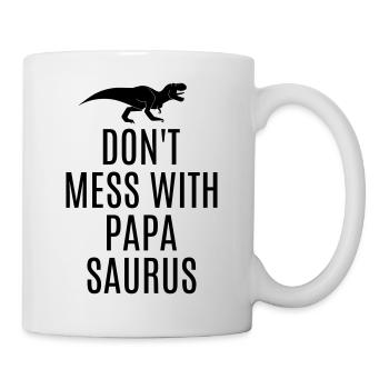 Papa fort Ne plaisante pas avec Papasaurus T-Rex cool - Mug blanc - blanc - Droite