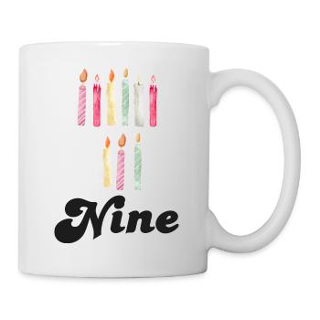 9e anniversaire bougie - Mug blanc - blanc - Droite