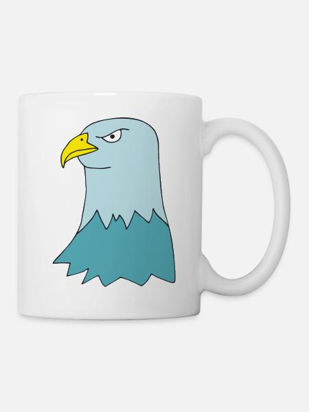 adler türkis - Tasse - Weiß