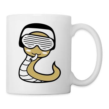 Süße DJ Schlange Kopfhörer Party Club Musik Spaß - Tasse - Weiß - Rechts