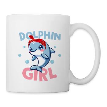 Crazy Dolphin Girl Beach Vacation Marine Biology - Mug - white - Right