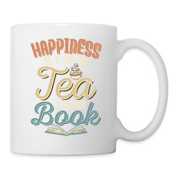 Happiness Is A Cup Of Tea & A Good Book Tea Bag Te - Tasse - Weiß - Rechts