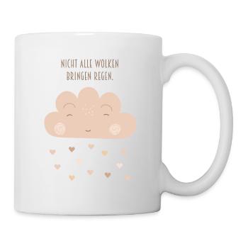 Not all clouds bring rain beige boho hearts - Mug - white - Right