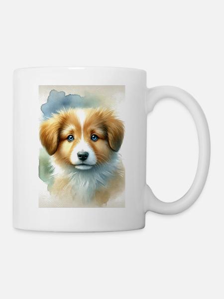 Aquarell Puppy - Mug - white