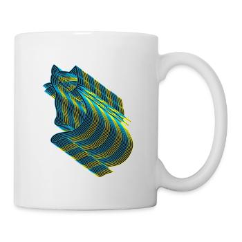 Retro Vintage Katze Katzen 80er 90er - Tasse - Weiß - Rechts