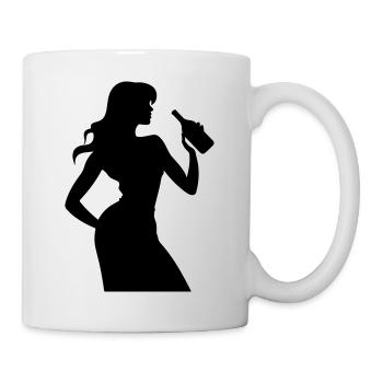 Frau Spass Silhouette - Tasse - Weiß - Rechts
