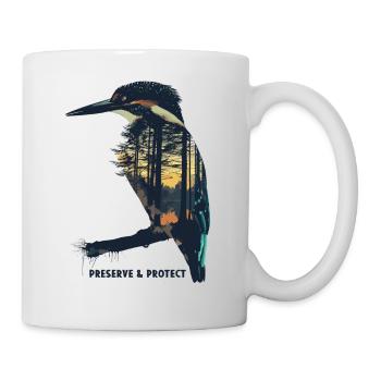 Préserver et protéger le martin-pêcheur - Mug blanc - blanc - Droite