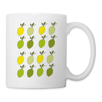 Motif citron - Mug blanc - blanc - Droite