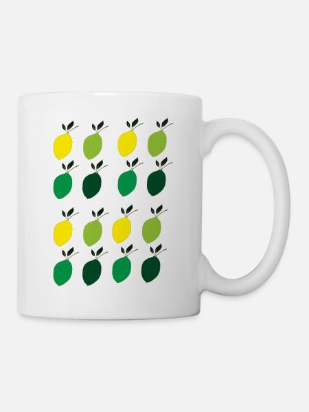 zitronen haufen - Tasse - Weiß