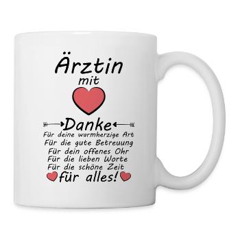 Ärztin Danke sagen für Arztliche gute Betreuung - Tasse - Weiß - Rechts