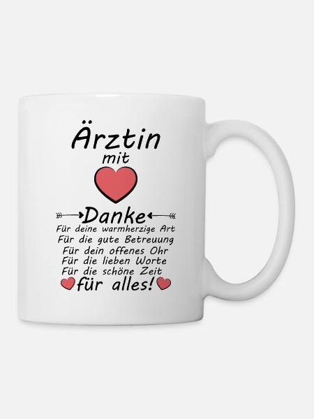 Ärztin Danke sagen für Arztliche gute Betreuung - Tasse - Weiß