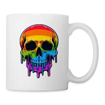 Melthing Regenbogen Schädel - Tasse - Weiß - Rechts