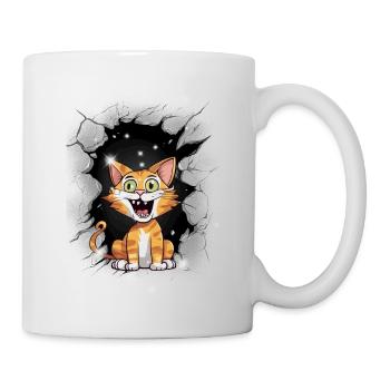 Katze Katzen Kätzchen mystisch - Tasse - Weiß - Rechts