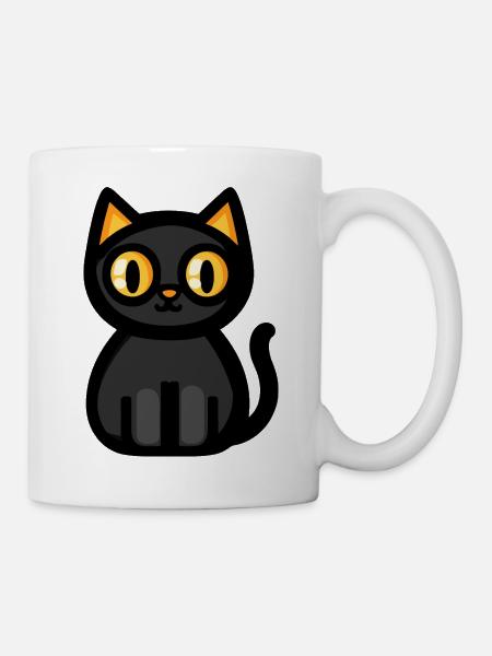 Katze Halloween Kater - Tasse - Weiß