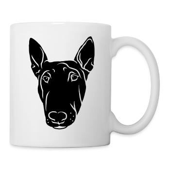 Tête de Bull Terrier Noir - Mug blanc - blanc - Droite