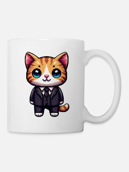 Chat Pixel Art - Mug blanc - blanc
