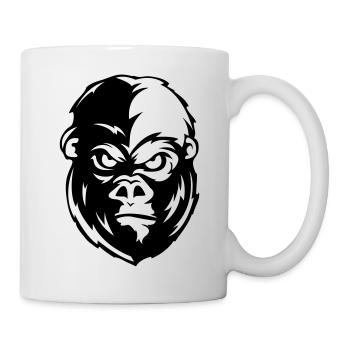 gorilla face tier - Tasse - Weiß - Rechts