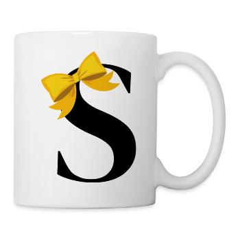 Lettre s nœud jaune - Mug blanc - blanc - Droite