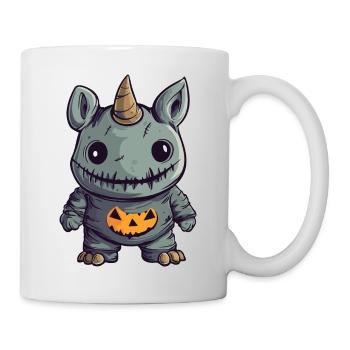 Nashorn Halloween Lustig Zombie - Tasse - Weiß - Rechts