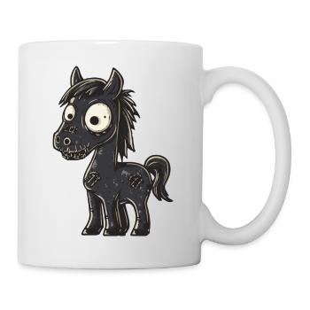 Pferd Halloween Lustig Zombie - Tasse - Weiß - Rechts