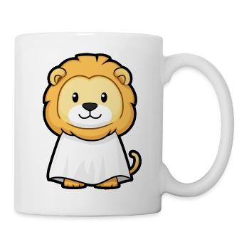 Lion Halloween Comic Ghost - Mug - white - Right